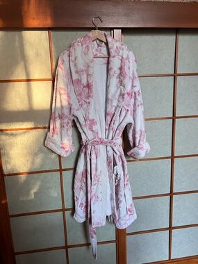 LoveShackFancy x Pottery Barn Pink Damask Terry Robe